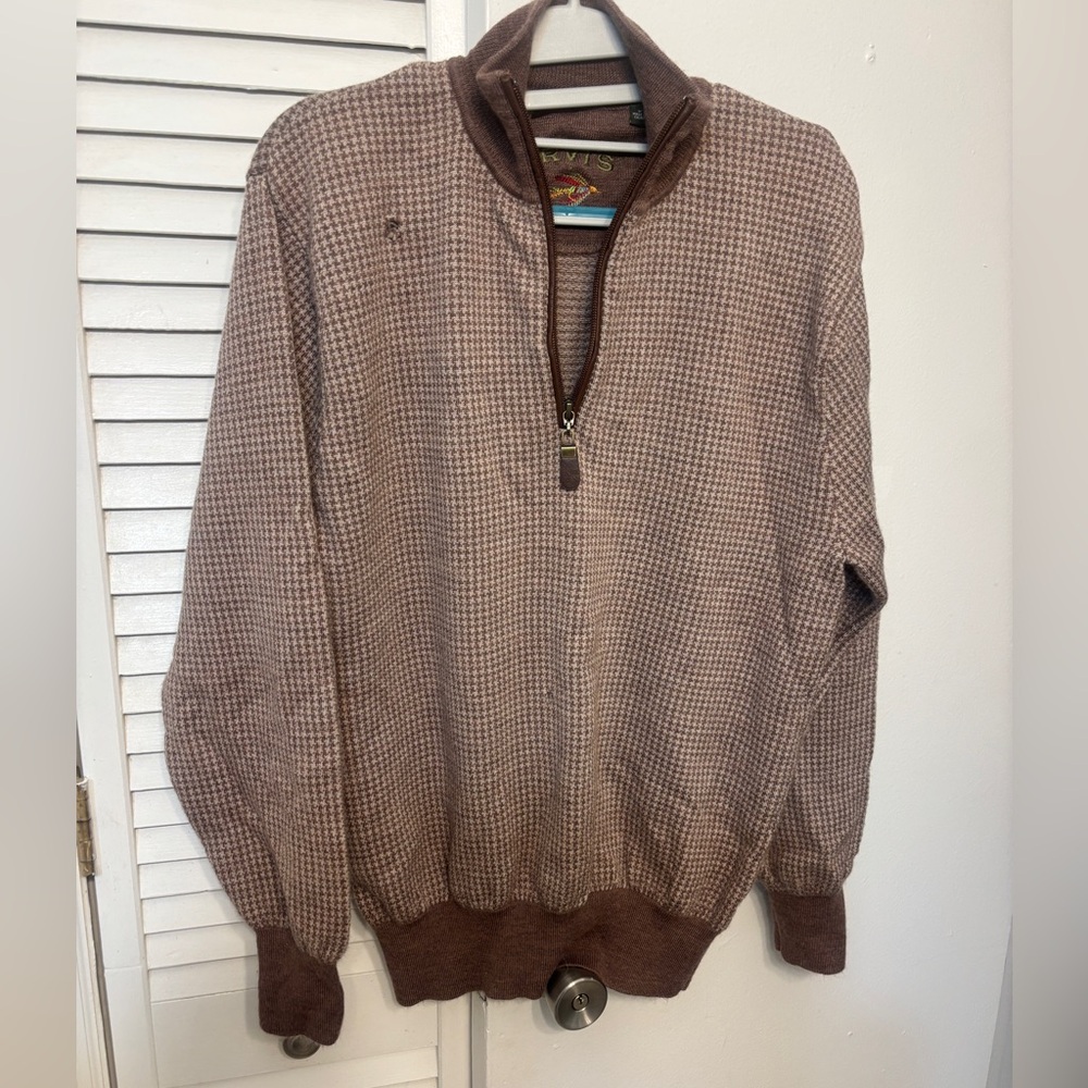 Flawed - Men's Orvis Quarter-Zip Houndstooth Sweater